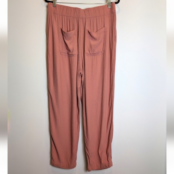 LOFT Outlet Dusty Rose High Rise Straight Textured Pants Size Large - Picture 4 of 6